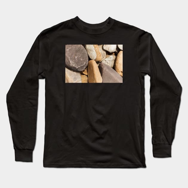 Cobble Stone High On Beach Edge Long Sleeve T-Shirt by textural